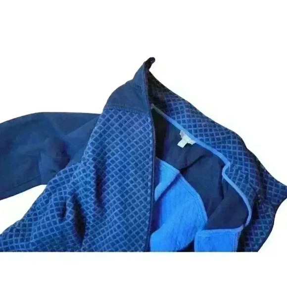 TALBOTS Woman NAVY BLUE Full Zip Jacket Sweatshirt Top STRETCH zip pocket size L - Picture 5 of 5